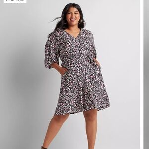 Lane Bryant Crossover Floral Romper